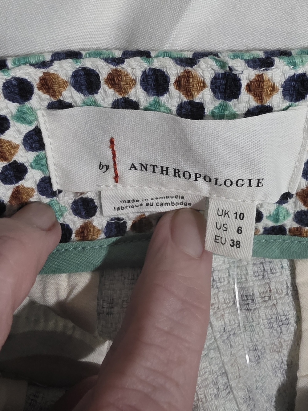 Anthropologie NWT - Georgie Multicolor Dot Scallop-Hem High-Waist Shorts - Picture 2 of 8